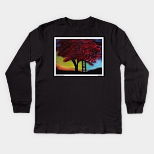 Tree On A Hill Nature Landscape Novelty Gift Kids Long Sleeve T-Shirt